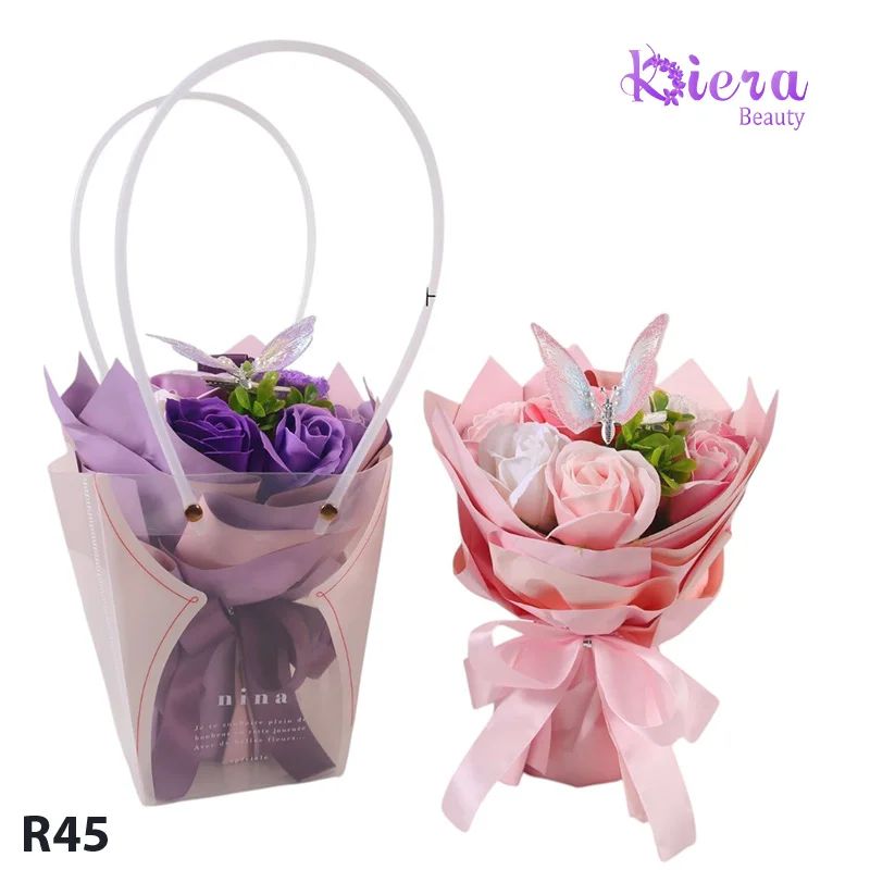 KIERA Buchet 9 Flori cu Fluture EN-GROSS -R45-